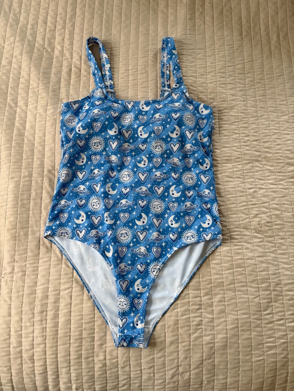 Blue Celestial Print One-Piece Swimsuit